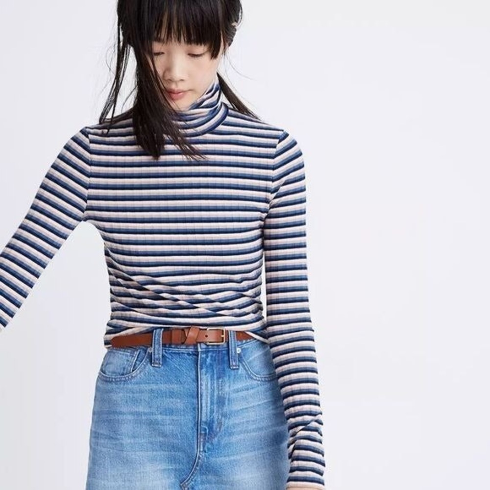 Madewell striped turtleneck sweater